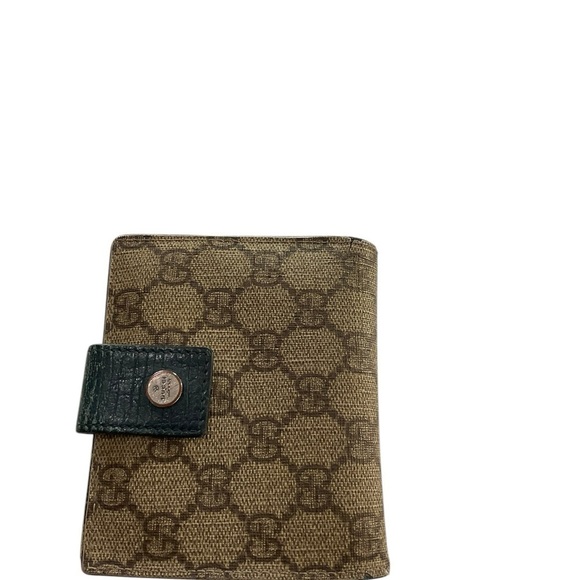 Gucci Blue and Brown Canvas Coated Folding Wallet - Picture 3 of 13